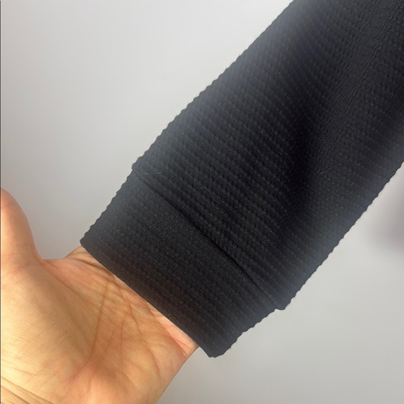 Zara Black and White Trim Mock-Neck Long Sleeve Tee Size Large - Picture 6 of 11